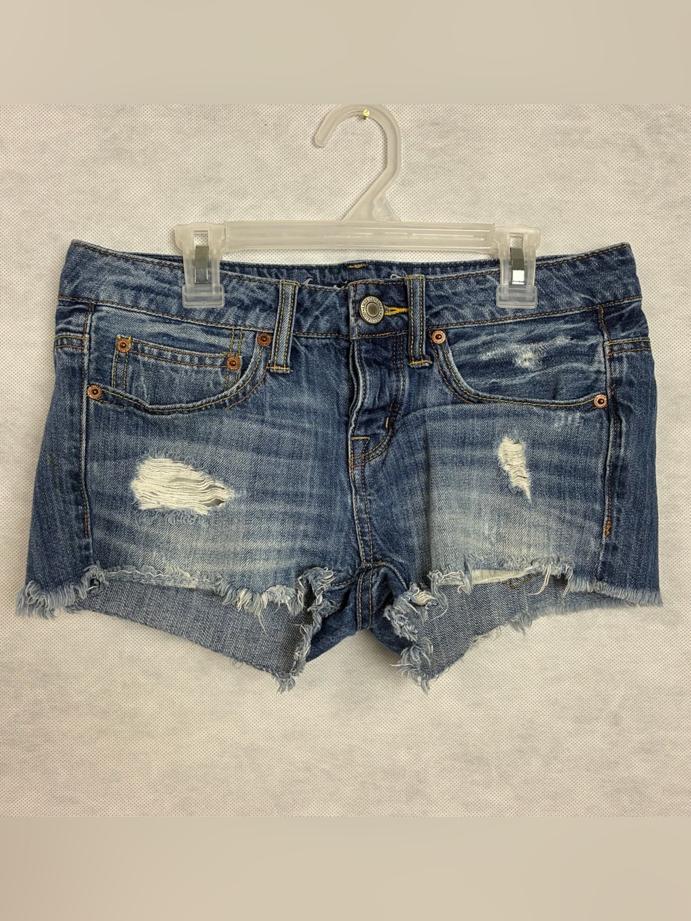 American Eagle Shorts Women 0 Button Fly Low Rise Distress Booty Micro Festival